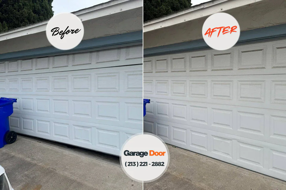 Before and after: garage door repair Powell, TN